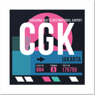 Jakarta (CGK) Airport // Sunset Baggage Tag Posters and Art